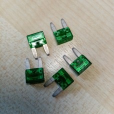 Mini blade fuse 30amp x 5 GREEN AUTO MOTORHOME scFB034